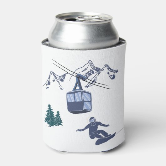 Snowboarder Power to People Ski Resort Blikjeskoeler (Blikje Voorkant)