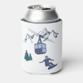 Snowboarder Power to People Ski Resort Blikjeskoeler (Blikje Achterkant)