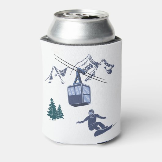 Snowboarder Power to People Ski Resort Blikjeskoeler (Blikje Achterkant)