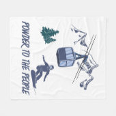 Snowboarder Power to People Ski Resort Fleece Deken (Voorkant (Horizontaal))