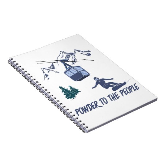 Snowboarder Power to People Ski Resort Notitieboek (Rechterzijde)