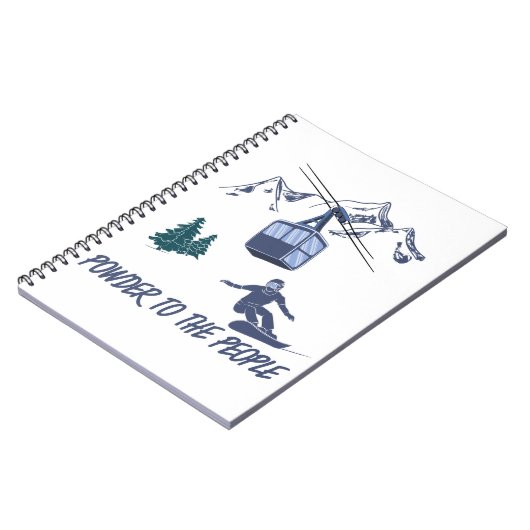 Snowboarder Power to People Ski Resort Notitieboek (Linkerzijde)