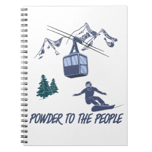 Snowboarder Power to People Ski Resort Notitieboek
