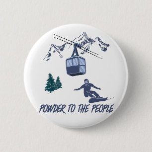 Snowboarder Power to People Ski Resort Ronde Button 5,7 Cm