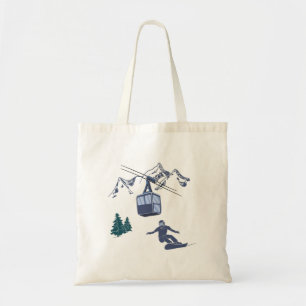 Snowboarder Power to People Ski Resort Tote Bag