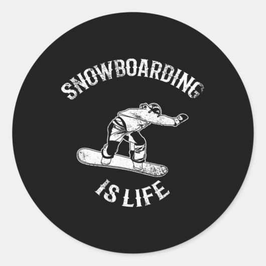 Snowboarder Quote Alpine Snowboarden Ronde Sticker (Voorkant)