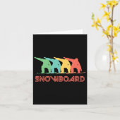 Snowboarder Retro Pop Art Snowboarding Graphic Kaart (Gele Bloem)