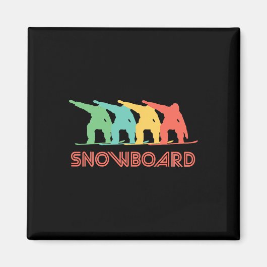 Snowboarder Retro Pop Art Snowboarding Graphic Magneet (Voorkant)