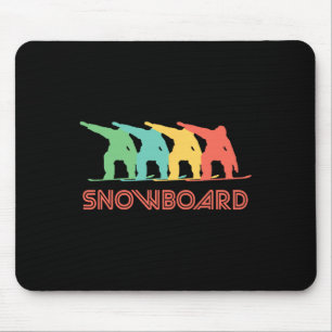 Snowboarder Retro Pop Art Snowboarding Graphic Muismat