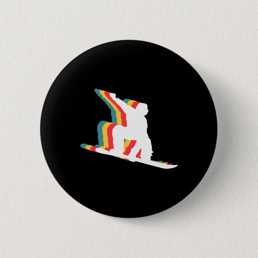 Snowboarder Retro Ronde Button 5,7 Cm (Voorkant)