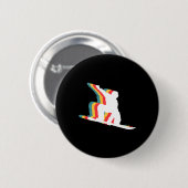 Snowboarder Retro Ronde Button 5,7 Cm (Voorkant /achterkant)