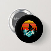 Snowboarder Retro Snowboard Extreme S Ronde Button 5,7 Cm (Voorkant /achterkant)