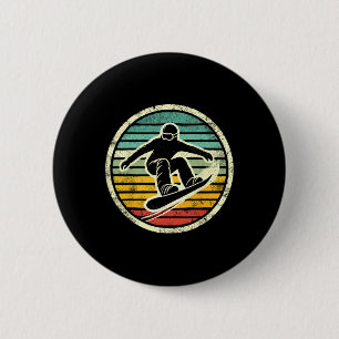 Snowboarder Retro Snowboard Extreme S Ronde Button 5,7 Cm