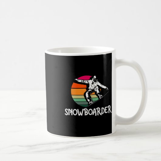 Snowboarder Retro Snowboard Winter Extreme Koffiemok (Rechts)