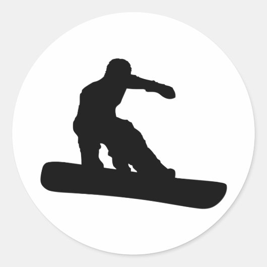 Snowboarder Ronde Sticker (Voorkant)