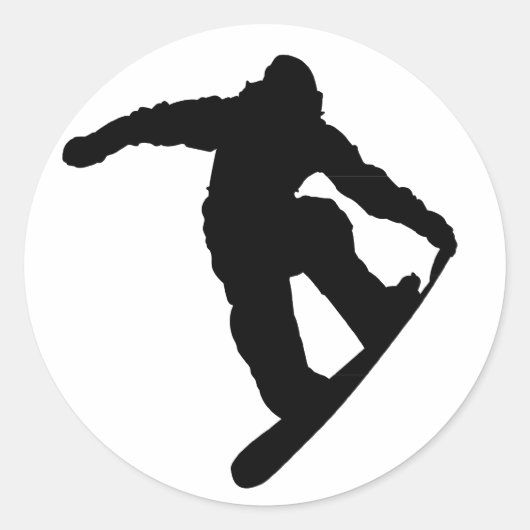 Snowboarder Ronde Sticker (Voorkant)