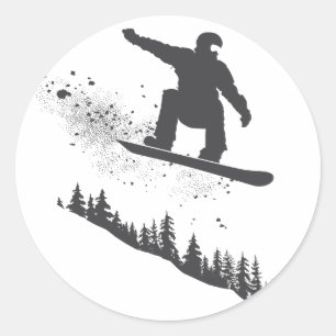 Snowboarder Ronde Sticker