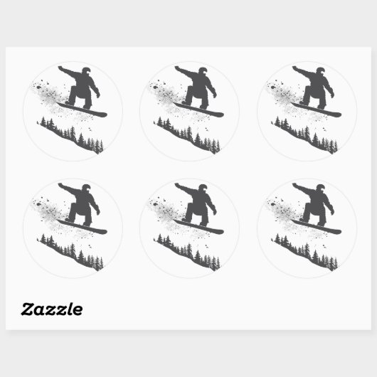 Snowboarder Ronde Sticker (Vel)