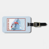 Snowboarder Scene - de Rockies Bagagelabel (Voorkant horizontaal)