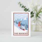 Snowboarder Scene - de Rockies Briefkaart (Staand voorkant)