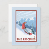 Snowboarder Scene - de Rockies Briefkaart (Voorkant / Achterkant)