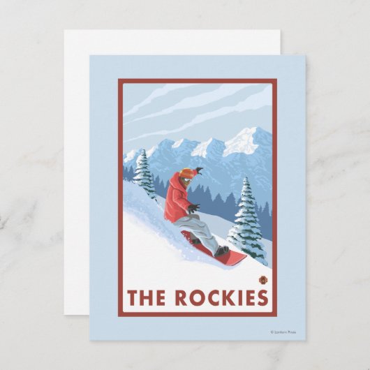 Snowboarder Scene - de Rockies Briefkaart (Voorkant / Achterkant)
