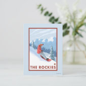 Snowboarder Scene - de Rockies Briefkaart (Staand voorkant)