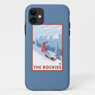 Snowboarder Scene - de Rockies iPhone 11 Hoesje