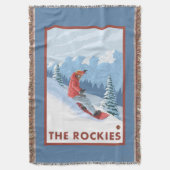 Snowboarder Scene - de Rockies Deken (Voorkant Verticaal)