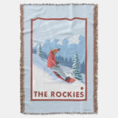 Snowboarder Scene - de Rockies Deken (Voorkant Verticaal)
