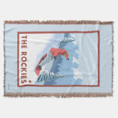 Snowboarder Scene - de Rockies Deken (Voorkant)