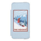 Snowboarder Scene - de Rockies Incipio iPhone Portemonnee Hoesje (Voorkant Agenda)