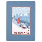 Snowboarder Scene - de Rockies Klembord (Achterkant)