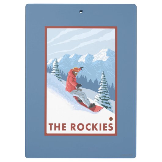 Snowboarder Scene - de Rockies Klembord (Achterkant)