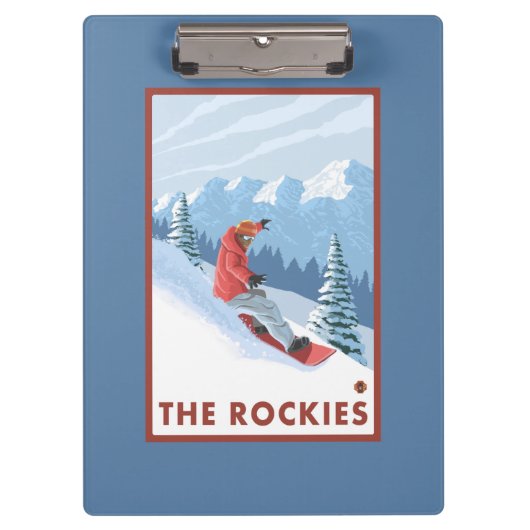 Snowboarder Scene - de Rockies Klembord (Voorkant)