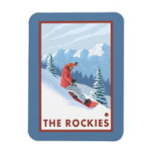 Snowboarder Scene - de Rockies Magneet (Verticaal)