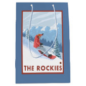 Snowboarder Scene - de Rockies Medium Cadeauzakje (Voorkant)