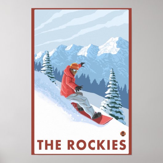 Snowboarder Scene - de Rockies Poster (Voorkant)