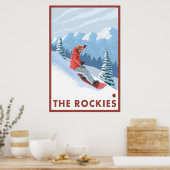 Snowboarder Scene - de Rockies Poster (Keuken)