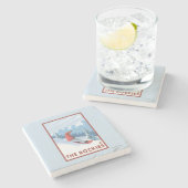 Snowboarder Scene - de Rockies Stenen Onderzetter (Zijkant)