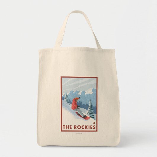 Snowboarder Scene - de Rockies Tote Bag (Voorkant)