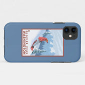 Snowboarder Scene - Glacier Peak, Washington Case-Mate iPhone Case (Achterkant (horizontaal))