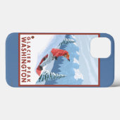 Snowboarder Scene - Glacier Peak, Washington Case-Mate iPhone Case (Achterkant (horizontaal))