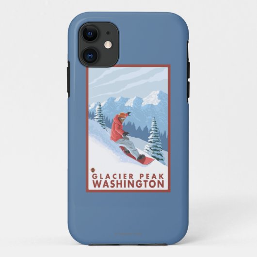 Snowboarder Scene - Glacier Peak, Washington Case-Mate iPhone Case (Achterkant)