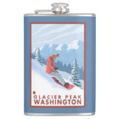 Snowboarder Scene - Glacier Peak, Washington Heupfles (Voorkant)