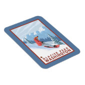 Snowboarder Scene - Glacier Peak, Washington Magneet (Rechterzijde)