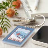 Snowboarder Scene - Glacier Peak, Washington Sleutelhanger (Voorkant Rechts)