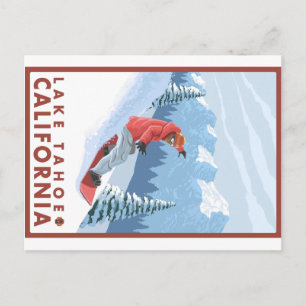 Snowboarder Scene - Lake Tahoe, Californië Briefkaart