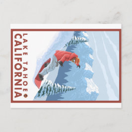 Snowboarder Scene - Lake Tahoe, Californië Briefkaart