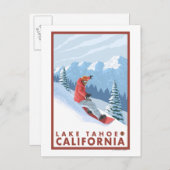 Snowboarder Scene - Lake Tahoe, Californië Briefkaart (Voorkant / Achterkant)